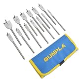 Gunpla 13 Piezas Juego de Brocas de Pala de Madera 6-32mm, Brocas Planas con Vástago Hexagonal de 1/4',Cortador de Agujeros para Madera, PVC y Plásticos