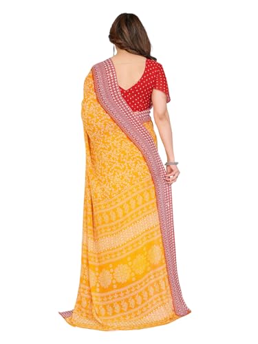 Image of KASHVI SAREES Women's Printed Georgette Saree With Unstitched Blouse Piece (Pack Of 2) -P2 1829 2 1750 3