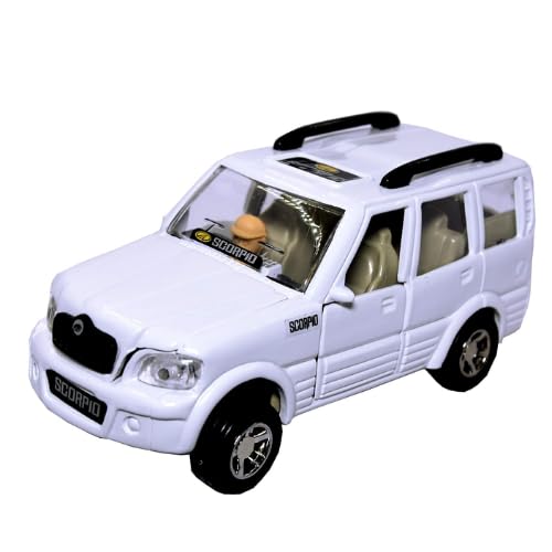 WooZee.. DIE-CAST Scorpio CAR Toy with Pull-Back Action OPENABLE Doors Miniature Scaled Model Kids CAR (White)