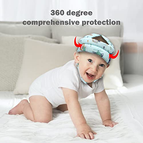 Image of Baby Head Protector Baby Helmet for Crawling Walking, No Bumps Safety Head Adjustable Protective Cap for Walking, Playing (Submarine)