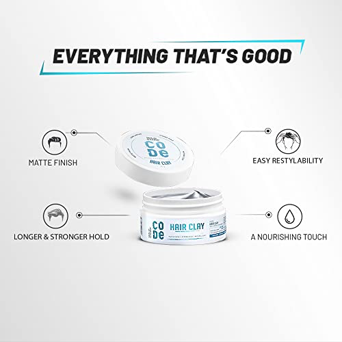 Wild Stone CODE Hair Styling Clay for Men, Pack of 2 (40gm each)| Long Lasting Strong Hold| Matte Finish with Volume - Image 3