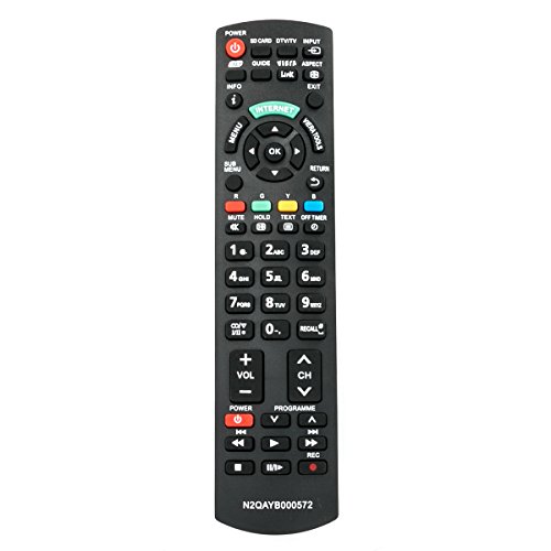 N2QAYB000572 Replace Remote for Panasonic N2QAYB000352 N2QAYB000753 N2QAYB000486 N2QAYB000487 TX-L32DT30B TX-L32DT30E TX-L32ETS51 TX-L37DT35E TX-L37ETN53 TX-L37ETS51 TX-L37ETX54 TX-L42ETF52 TXL42ETX54