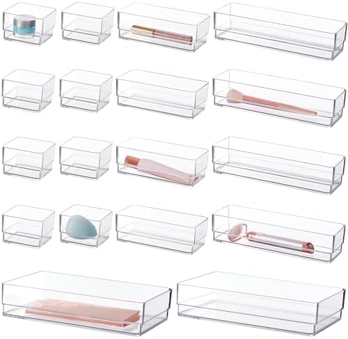 STORi SimpleSort 18-Piece Stackable Clear Drawer Organizer Set | ...