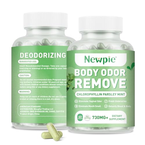 Newpie Body Deodorizing Supplement,Chlorophyll Pills for Breath & Gut Odor Control for Men & Women | Gluten - Free, 60 Capsules (1)