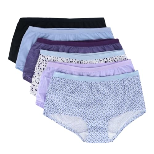 Sous-vêtement coton femme taille 8 Fruit of the Loom pack 6 culottes boyshort pas cher unies
