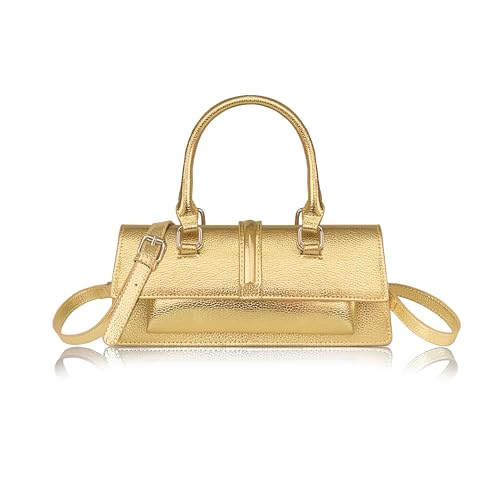 Small Metallic Crossbody Bag Y2K Silver Purse Clutch Bag for Women Cute Top Handle Purse Satchel shoulder Bag