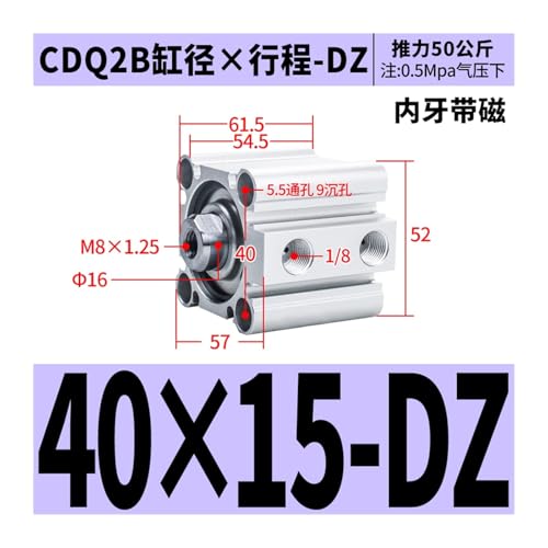 Cylindre mince pneumatique résistant pour automatisation compacte CDQ2B