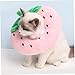 Jorzer Cat Soft Cone, Cute Strawberries Cat Cone Collar, Adjustable Recovery Collar with Drawstring, Comfortable Cotton Cones to Stop Licking for Wound Healing, Large.