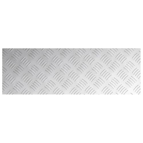 ATOMSTACK MAKER Peldaños de aluminio para escaleras (4 unidades, 75 x 25 cm, plateados, antideslizantes) – Escalones de chapa estriada en ángulo recto para interior y exterior, oficina, hogar, jardín