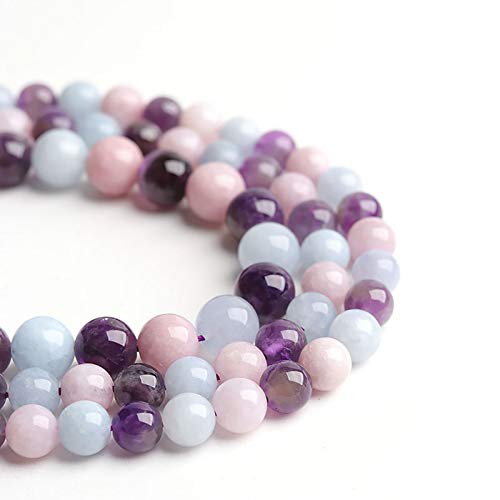 Image of Natural Stone Beads Morgan Stone 8mm Polished Round Smooth Gemstone Beads for Jewelry Making 15 Inch(Morgan Stone,8mm)
