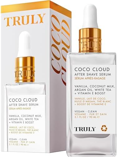 Truly Beauty Coco Cloud After Shave Serum - Alleviates Post Shave Dryness, Ingrowns with Argan Oil, Vanilla & Coconut - After Shave Oil for The Whole Body - 3 Fl Oz