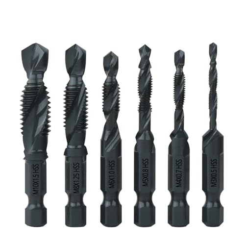 Juego de brocas for Metal, 6 uds., HSS 4241, M3/M4/M5/M6/M8/M10, herramientas máquina rosca tornillo con vástago hexagonal for