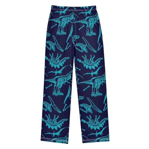 Silhouette Dino Pattern Boys Pants for Kids Jogger Pants with Pockets S-XL