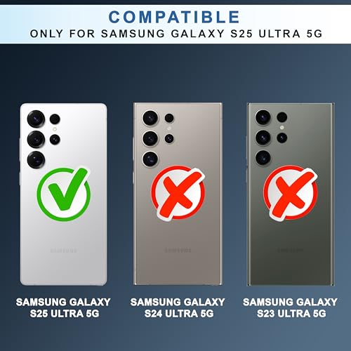 Image of CEDO Backcover for Samsung Galaxy S25 Ultra (5G) | Compatible with Magsafe Wireless Charging | Camera Protection Shockproof Case | Magnetic Ring Lock Transparent Acrylic Clear Backcase (Black)