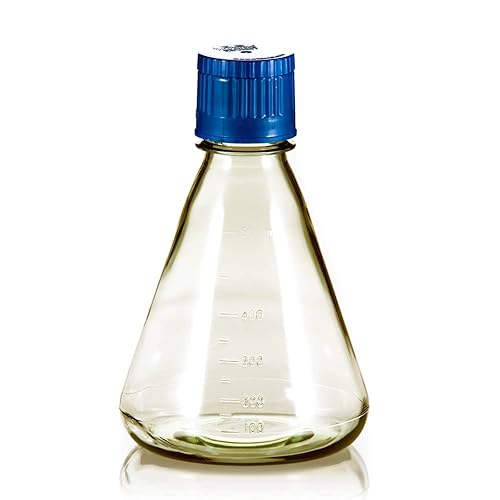 Frasco de cultivo Erlenmeyer PC autoclavable, 16.9 fl oz, base plana, estéril, 12bandeja