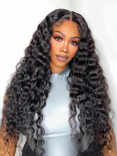 Perruque HD lace wig human hair bouclée 28 pouces pour un volume naturel sans colle