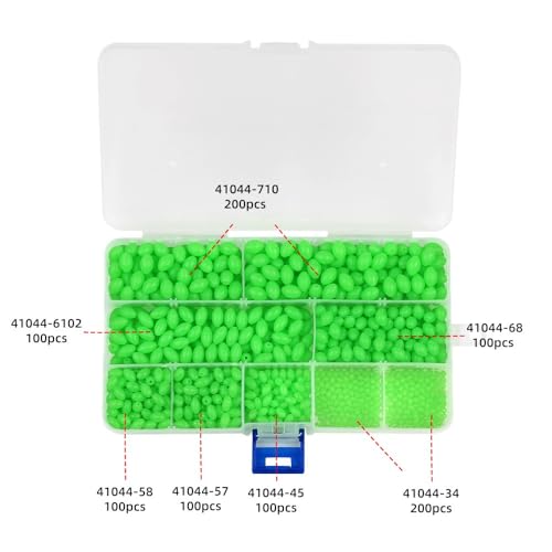 Set 900 piezas de cuentas luminosas en caja para pesca miniatura 3