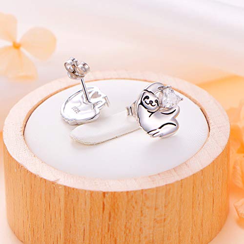 925 Sterling Silver Cute Animal Sloth Heart Earrings Bracelet Ring Pendant Necklace Gift for Women Teen Girls4
