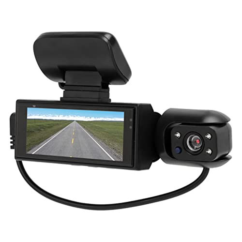 Dash Cam voor en Achter, 1080P Autorijrecorder met Nachtzicht, Lusopname en Bewegingsdetectie, Autodashboardcamera, Achteruitrijmonitor voor Auto's