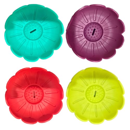 ZYMIADOU 1/4 pièces en silicone fonctionnel pour les crèmes glacées pour enfants, protection contre les déversements, supports de bâtons de glace avec paille, facile à nettoyer, attrape-gouttes pour