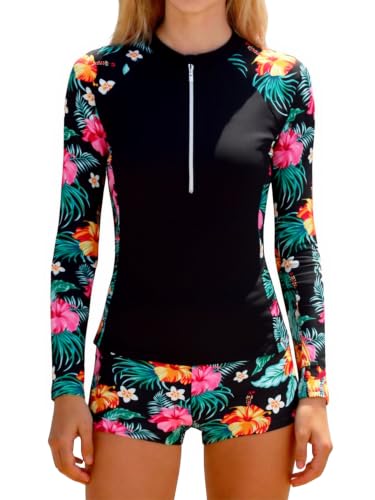 Image of TUONROAD Girls Rash Guard Swimsuit Long Sleeve Padded Bathing Suits 11-16Y