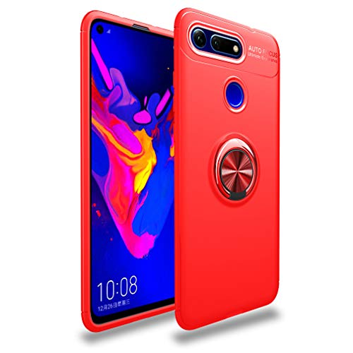 MHHQ Huawei Honor View 20 Carcasa, Ultra Delgada TPU Ligera y Flexible, protección contra Golpes, Hebilla magnética Stealth Compatible con Soporte de Coche para Huawei Honor View 20 -Rojo