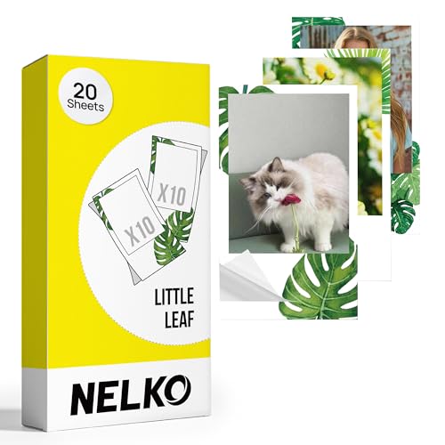 Nelko 52,3x90mm (2,06"x3,54") Premium Fotopapier, 20er-Pack Original PP01 Taschenprinterpapier, Klebeflächenbildpapier, kompatibel mit Nelko PP01 Fot
