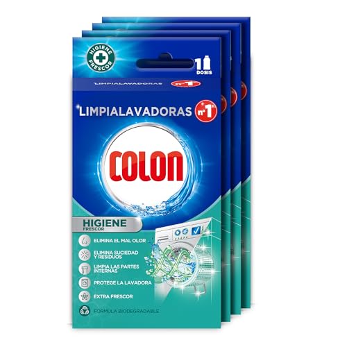 Colon Limpialavadoras Higiene - Limpia la lavadora y elimina malos olores, x4 Higiene, 4 Unidades