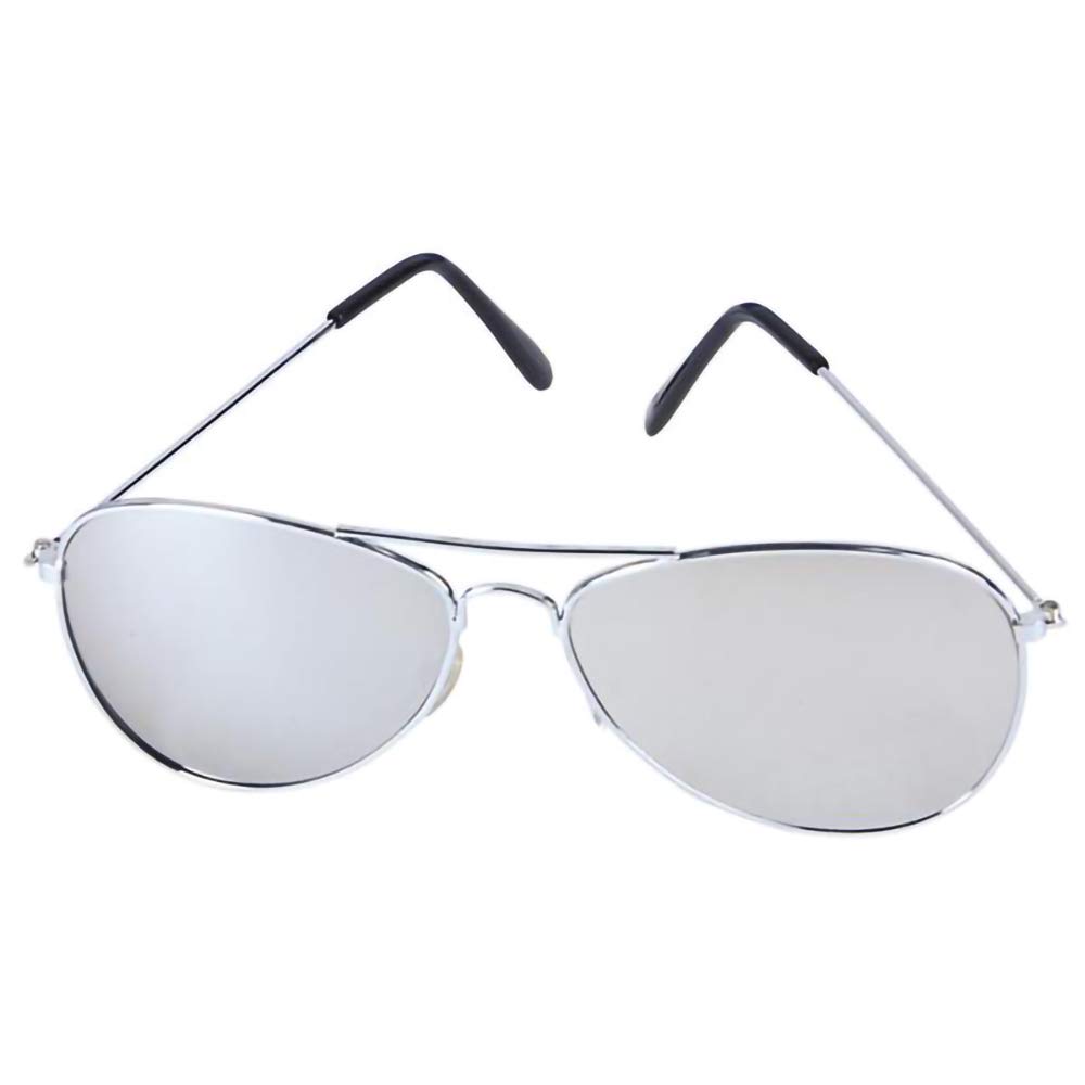 The Dreidel Company Aviator Mirror Lens Sunglasses, Great Costume Accessory, UV-Protected Lenses (2-Pack) Silver