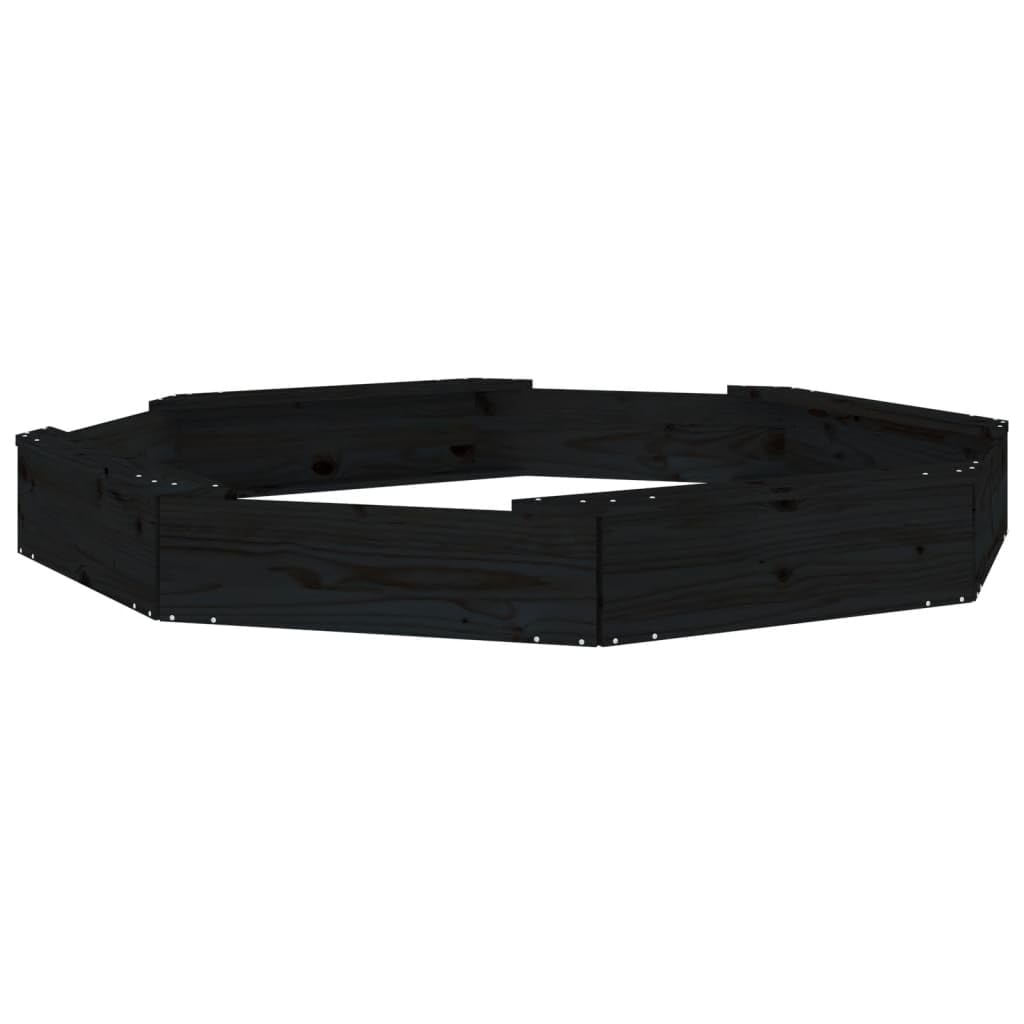 Genérico Arenero con Asientos octógono Madera Maciza de Pino Negro,Juegos y Juguetes,Estructuras para Juegos al Aire Libre,Cajones de Arena,825020