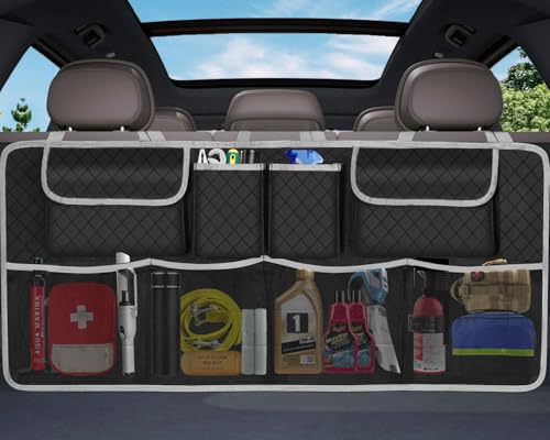 Image of Car Trunk Organizer and Storage, Large Capacity Backseat Hanging Storage Accessories, Backseat Car Organizer for SUV /MPV /Truck (Gray)