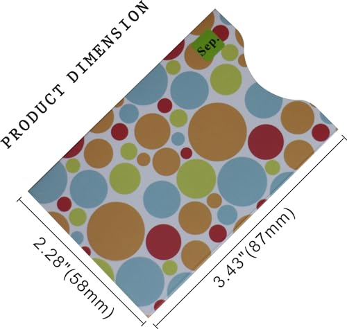 Set of 12 RFID Blocking Sleeves | Credit Card Sleeve Anti RFID Identity Theft Protection Card Protector Holder Slim Design Fit Wallet/Purse(Circle)4