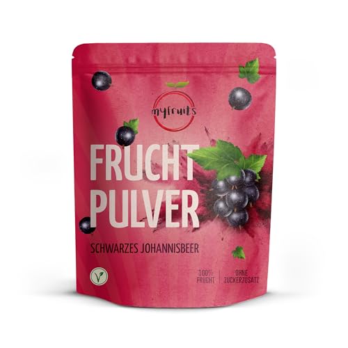 myfruits schwarzes Johannisbeerpulver, 200g, ohne Zusätze, zu 100% aus Johannisbeeren, gefriergetrocknete Früchte und Fruchtpulver für Smoothie, Shakes & Joghurt (200g)