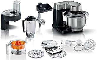 Bosch 7 in 1 Stand Mixer MUMS2VM40G 7 Speeds, dough hook, whisk, beater, blender, juicer, shredder, 900W, Black