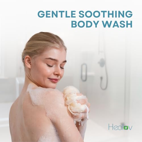 Image of Eczema Body Wash - All Natural Eczema Soap, Dermatitis, Psoriasis Treatment for Dry Itchy Sensitive Skin Relief - Gentle Detoxifying, Healing, Anti-Itch, Oatmeal Goat Milk Bath Wash for Kids, & Adults