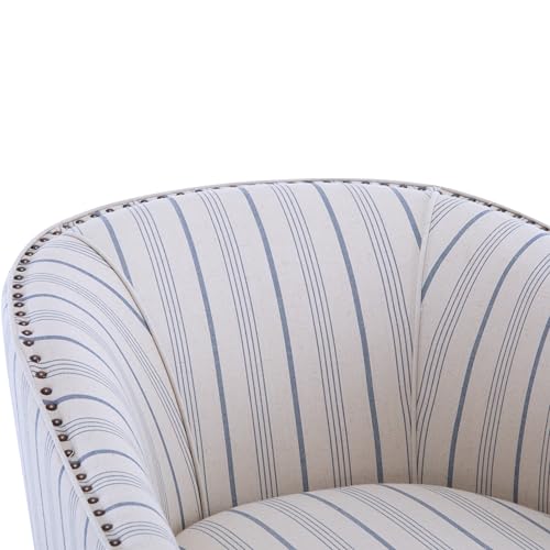 Sillón clásico rayas beige y azul miniatura 5