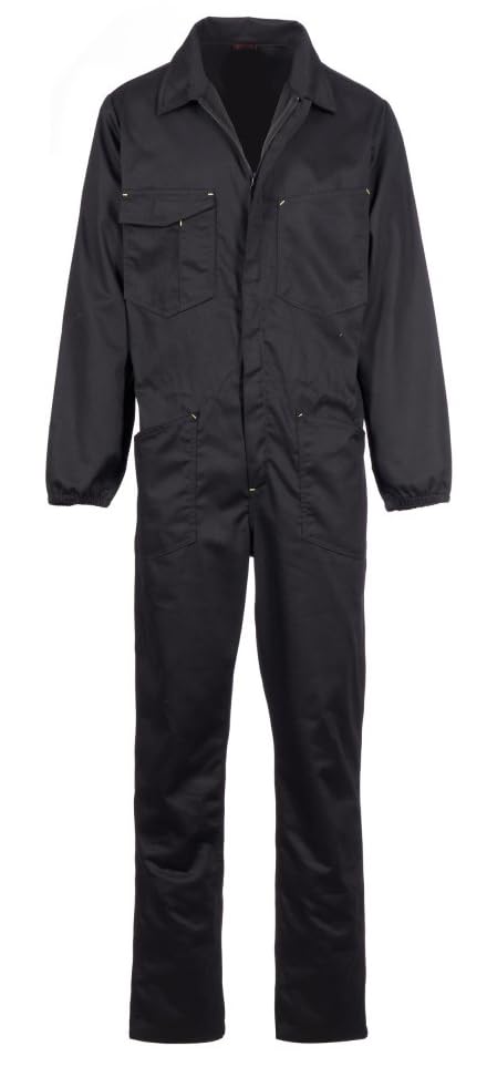 Generico Tuta da Lavoro Intera, Colore Nero, Stile Professionale con Tasche Multiple, Chiusura con Zip Fino 6XL Taglie Forti