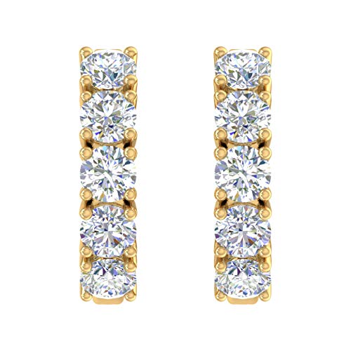 2 to 3 1/10 Carat Diamond Hoop Earrings in 14K Gold - IGI Certified2