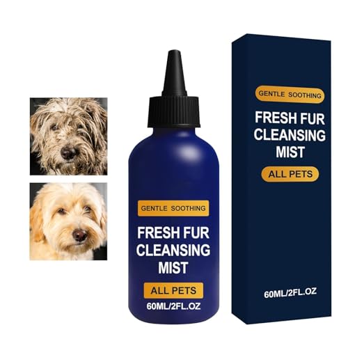 Champú para Perros – 60 ml Solución De Acicalado Sin Aclarado, Spray Limpiador para Mascotas, para USO En Interior, Exterior, Hogar, Jardín, Viajes, Camping, Cachorros, Gatos