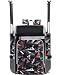 FOKDUVB Baseball Softball Catchers Gear Bag for Helmet Chest Protector Leg Guards Cleats Large Baseball Softball Bat Backpack for Boys Girls Catchers Equipment Bag for Youth Adult Black Red Geometric