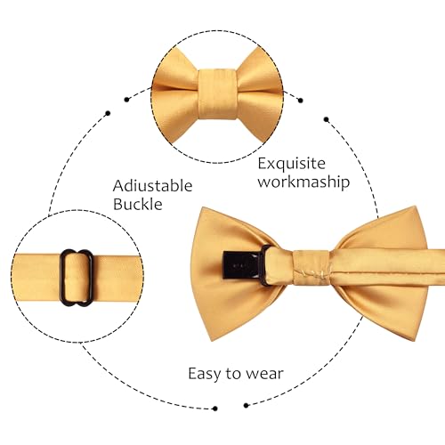GUSLESON Solid Bow Ties for Boys Pre-Tied Baby Kids Bow Tie Adjustable Toddler Bowties for Wedding Party3
