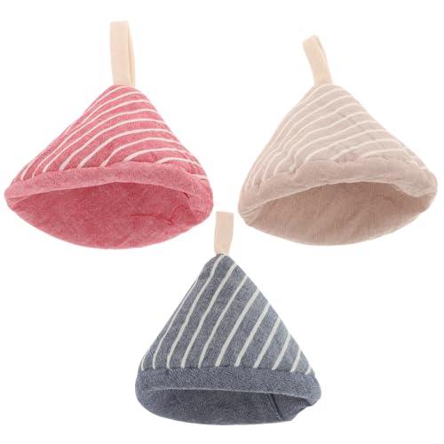 LOLIPPYY Set 3 Coprimanopola Triangolari Presine Isolanti per Pomello Coperchio Pentola Manicotti Termici per Manici Pentole da Cucina e Barbecue