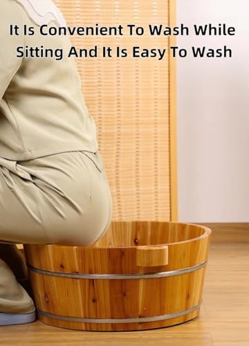 Cubo para baño de pies de madera Wcxixo miniatura 3