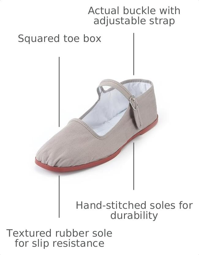 Image of Womens Classic China Flats, Casual China Doll Shoes, Cotton Mary Janes, Chinese Tai Chi Shoes