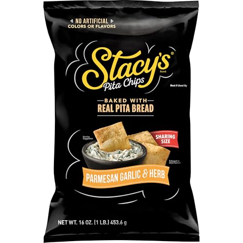 Stacy’s Pita Chips, Parmesan Garlic & Herb, No Artificial Colors or Flavors, 16 oz Bag