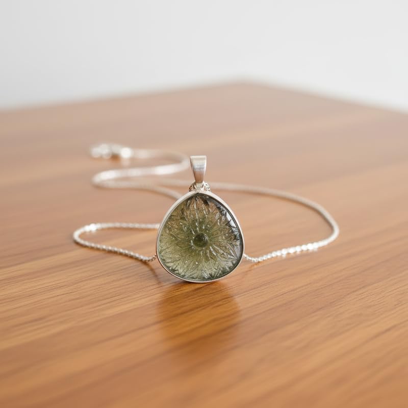 Pendentif quartz fumé véritable, collier chaîne maille câble 45 cm