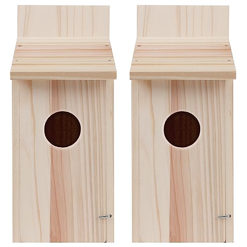 Bluebird Houses for Outside Clearance,Cedar Bluebird Box Houses,Cedar Finch Swallow Wren Hummingbird Birdhouse,DIY,2Pack