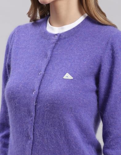 Image of Monte Carlo Women Regular Fit Full Sleeve Solid Round Neck Winter Cardigan (Pack of 1)