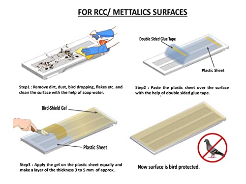 Bird-Shield Bird Repellent Gel | Non-Toxic, Eco-Friendly Anti Bird Repellent | Effective Long Lasting Bird Control Gel for Pigeons | Smell Free Transparent-500gm