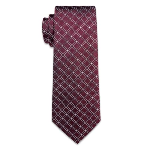 Image of YourTies Striped Ties for Men Classic Woven Silk Necktie with Handkerchief Cufflinks Set Formal Business Party Wedding